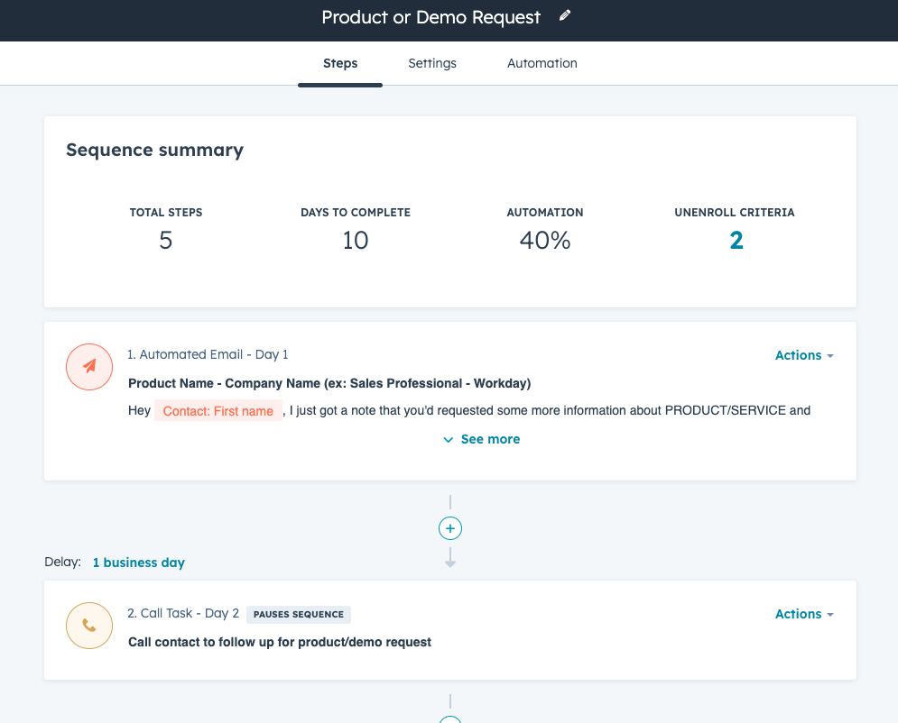 HubSpot sequences 